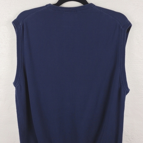 Lyle & Scott Scotland Dark Blue Argyle V-Neck Lightweight Pullover Sweater Vest - Picture 8 of 10